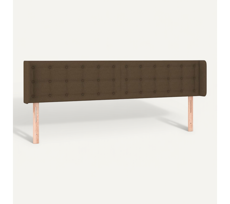 Tête De Lit Avec Oreilles Marron Foncé 183x16x78/88 Cm Tissu