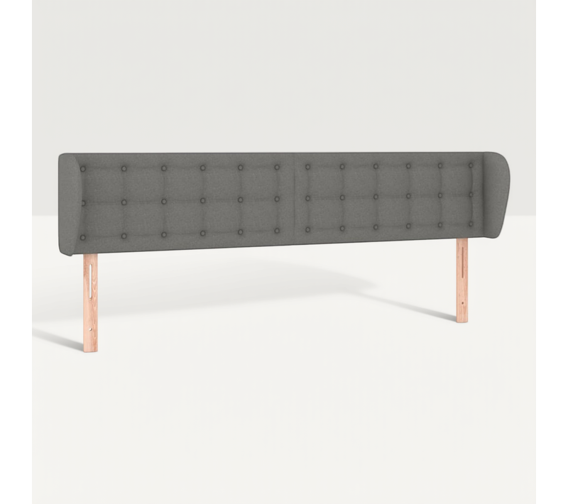 Tête De Lit Avec Oreilles Gris Foncé 203x16x78/88 Cm Tissu