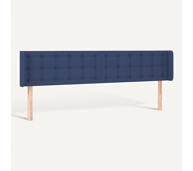Tête De Lit Avec Oreilles Bleu 203x16x78/88 Cm Tissu