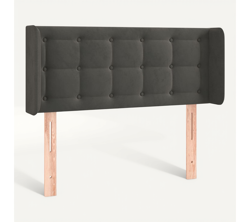 Tête De Lit Avec Oreilles Gris Foncé 83x16x78/88 Cm Velours