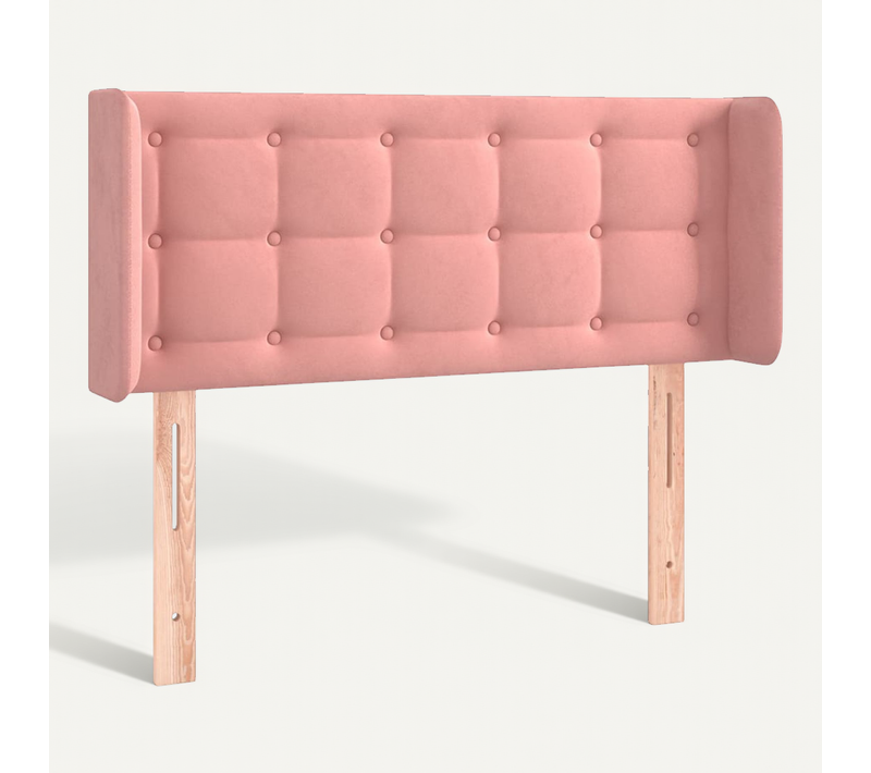 Tête De Lit Avec Oreilles Rose 83x16x78/88 Cm Velours