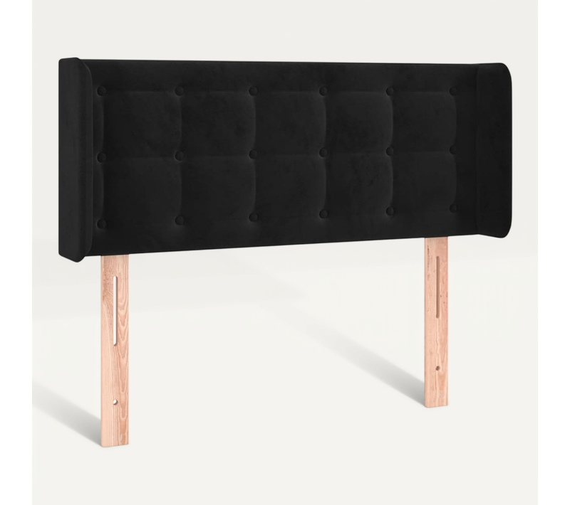 Tête De Lit Avec Oreilles Noir 93x16x78/88 Cm Velours
