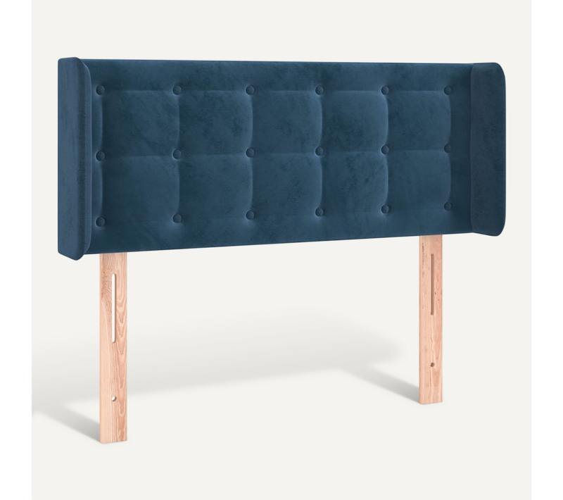 Tête De Lit Avec Oreilles Bleu Foncé 93x16x78/88 Cm Velours