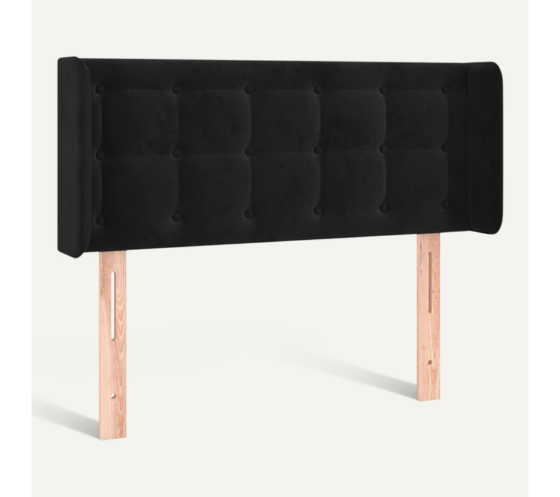 Tête De Lit Avec Oreilles Noir 103x16x78/88 Cm Velours