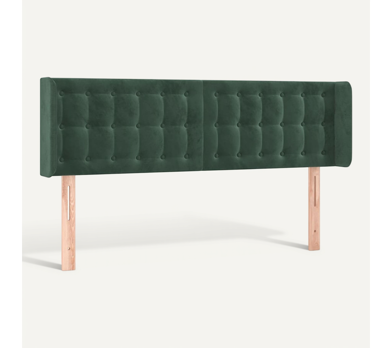 Tête De Lit Avec Oreilles Vert Foncé 147x16x78/88 Cm Velours