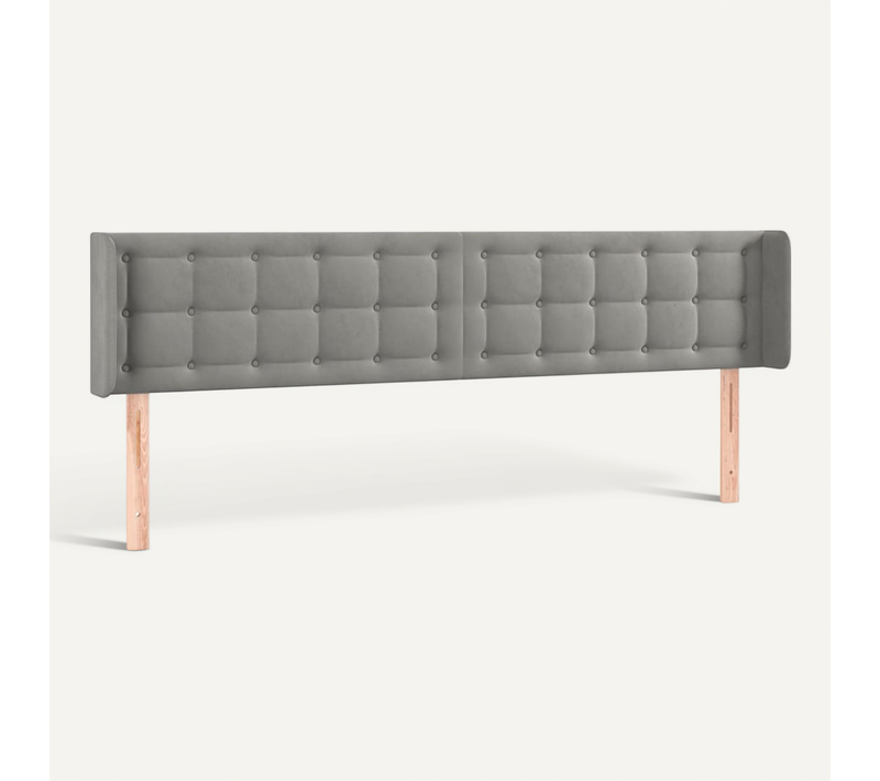 Tête De Lit Avec Oreilles Gris Clair 183x16x78/88 Cm Velours