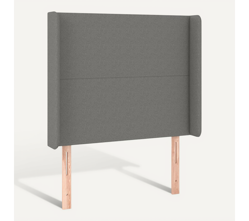 Tête De Lit Avec Oreilles Gris Foncé 83x16x118/128 Cm Tissu