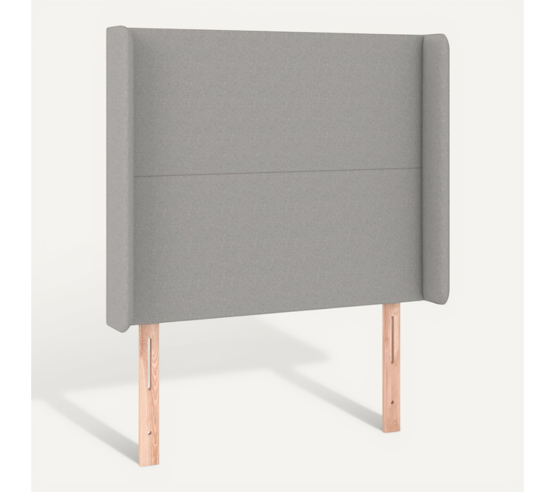 Tête De Lit Avec Oreilles Gris Clair 93x16x118/128 Cm Tissu