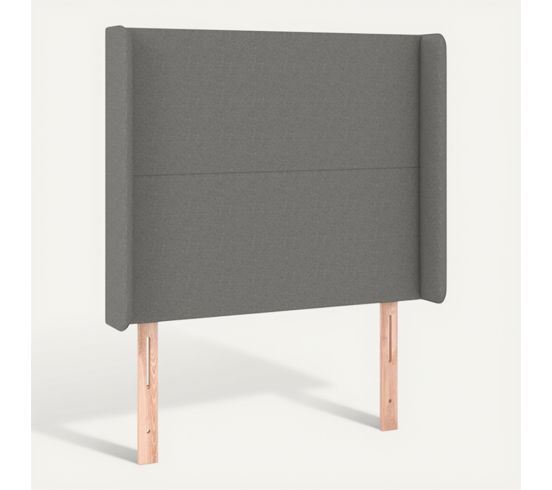 Tête De Lit Avec Oreilles Gris Foncé 93x16x118/128 Cm Tissu