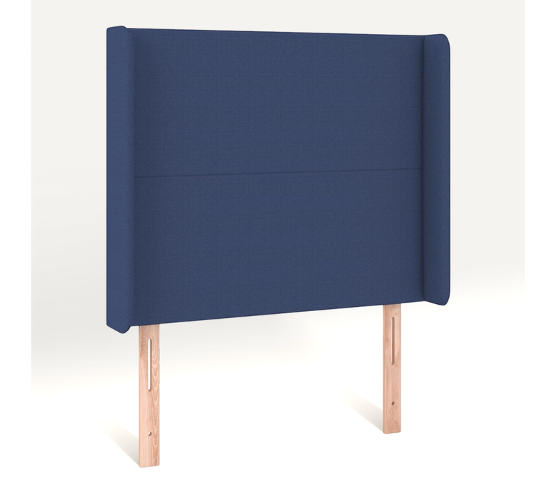 Tête De Lit Avec Oreilles Bleu 93x16x118/128 Cm Tissu