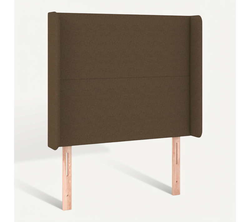 Tête De Lit Avec Oreilles Marron Foncé 103x16x118/128 Cm Tissu
