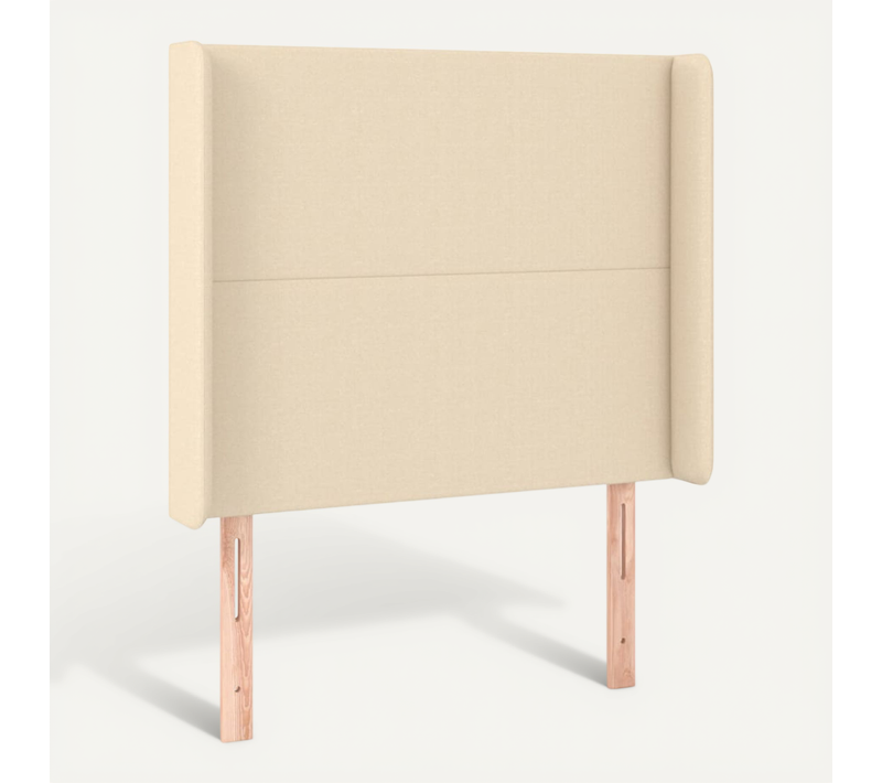 Tête De Lit Avec Oreilles Crème 103x16x118/128 Cm Tissu