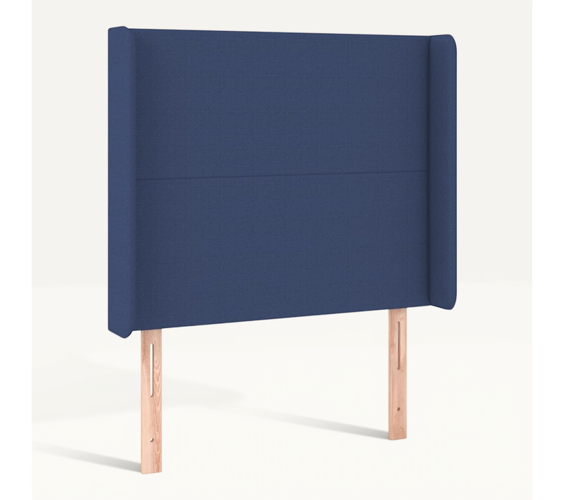 Tête De Lit Avec Oreilles Bleu 103x16x118/128 Cm Tissu