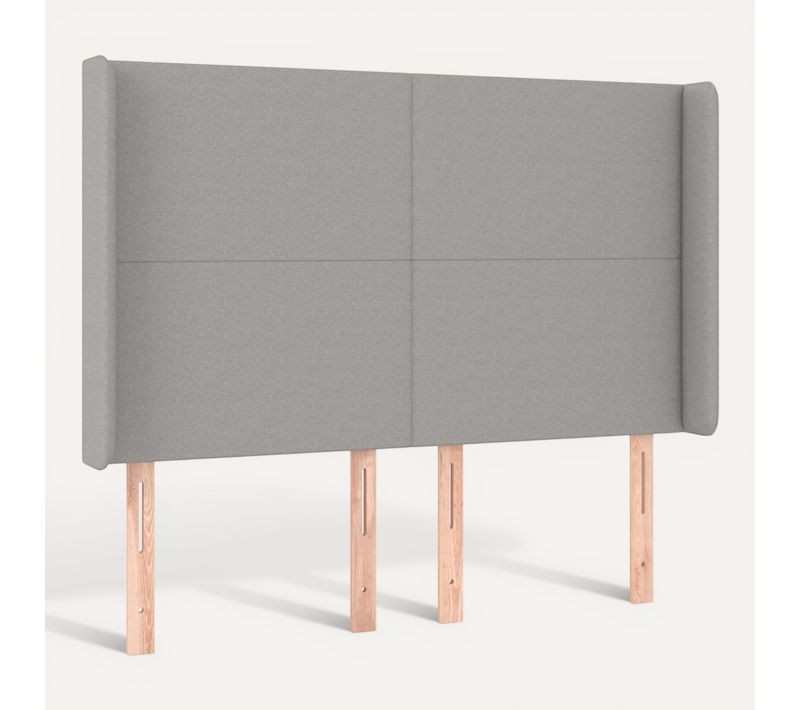 Tête De Lit Avec Oreilles Gris Clair 147x16x118/128 Cm Tissu
