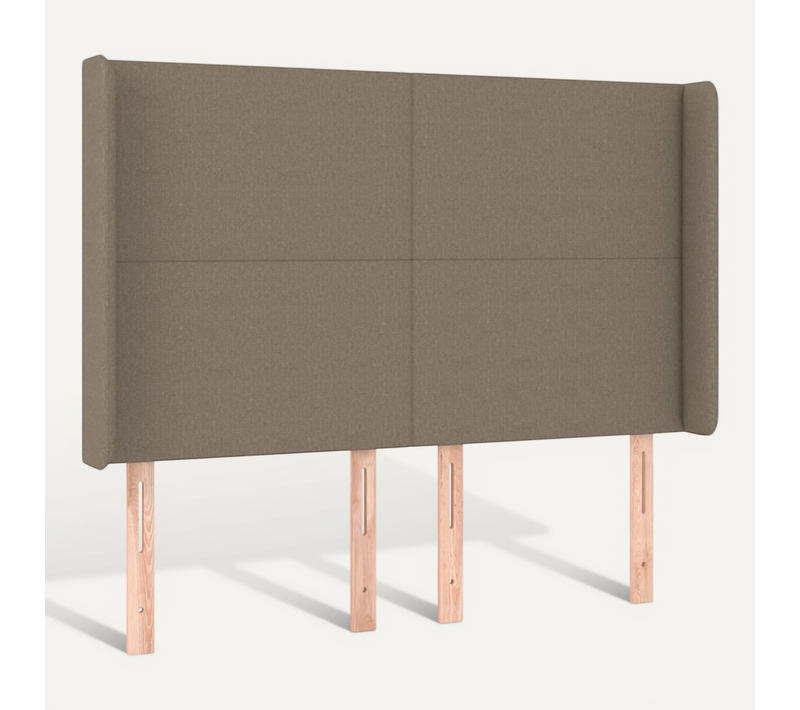 Tête De Lit Avec Oreilles Taupe 147x16x118/128 Cm Tissu