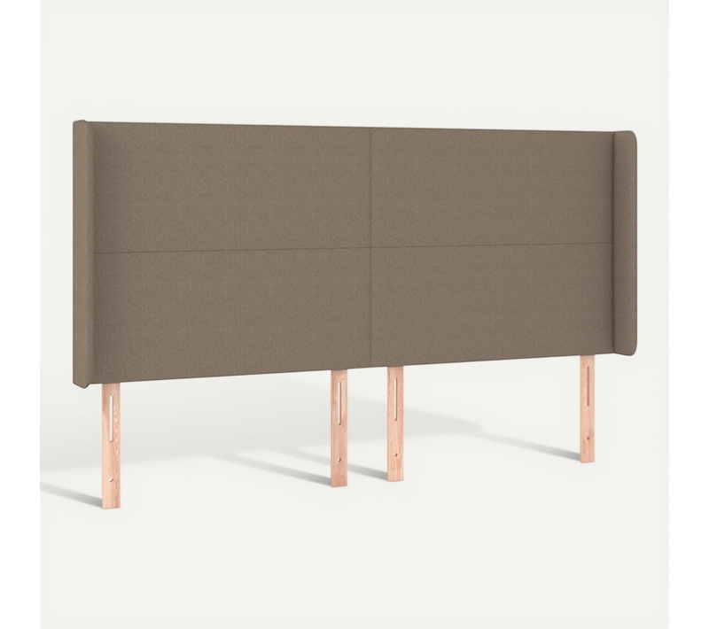 Tête De Lit Avec Oreilles Taupe 163x16x118/128 Cm Tissu
