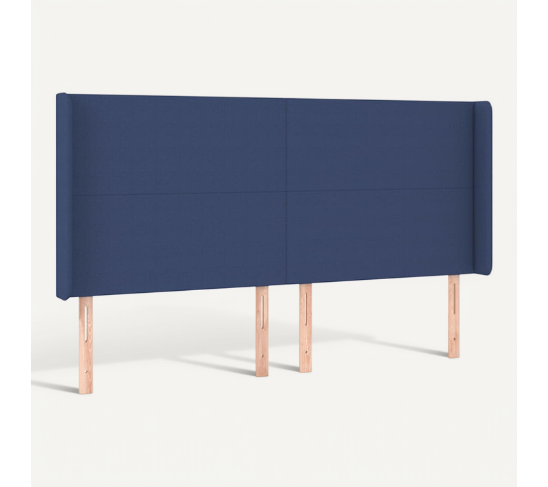 Tête De Lit Avec Oreilles Bleu 183x16x118/128 Cm Tissu