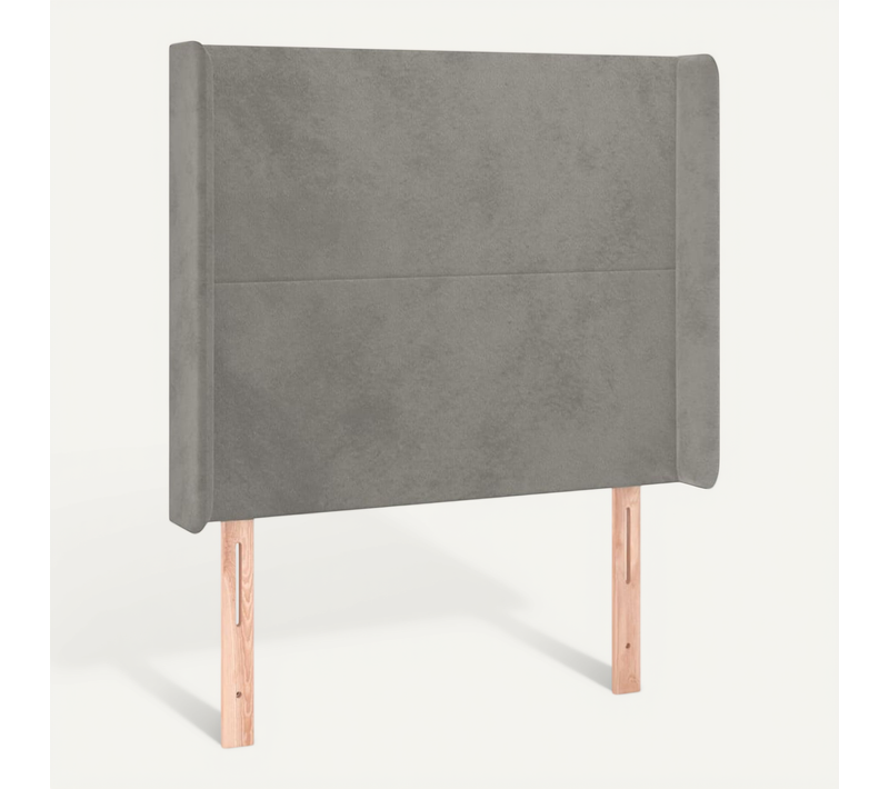Tête De Lit Avec Oreilles Gris Clair 83x16x118/128 Cm Velours