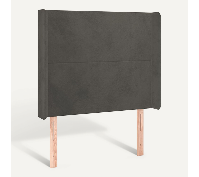 Tête De Lit Avec Oreilles Gris Foncé 83x16x118/128 Cm Velours