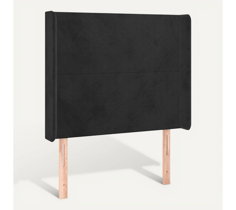 Tête De Lit Avec Oreilles Noir 83x16x118/128 Cm Velours