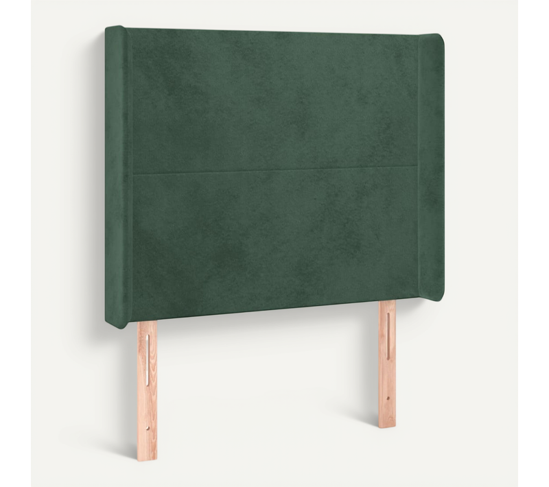 Tête De Lit Avec Oreilles Vert Foncé 83x16x118/128 Cm Velours