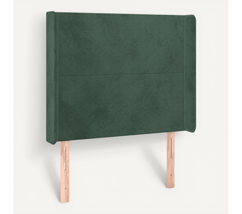Tête De Lit Avec Oreilles Vert Foncé 93x16x118/128 Cm Velours