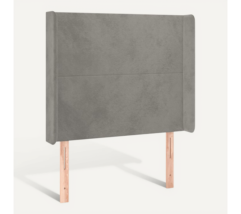 Tête De Lit Avec Oreilles Gris Clair 103x16x118/128 Cm Velours