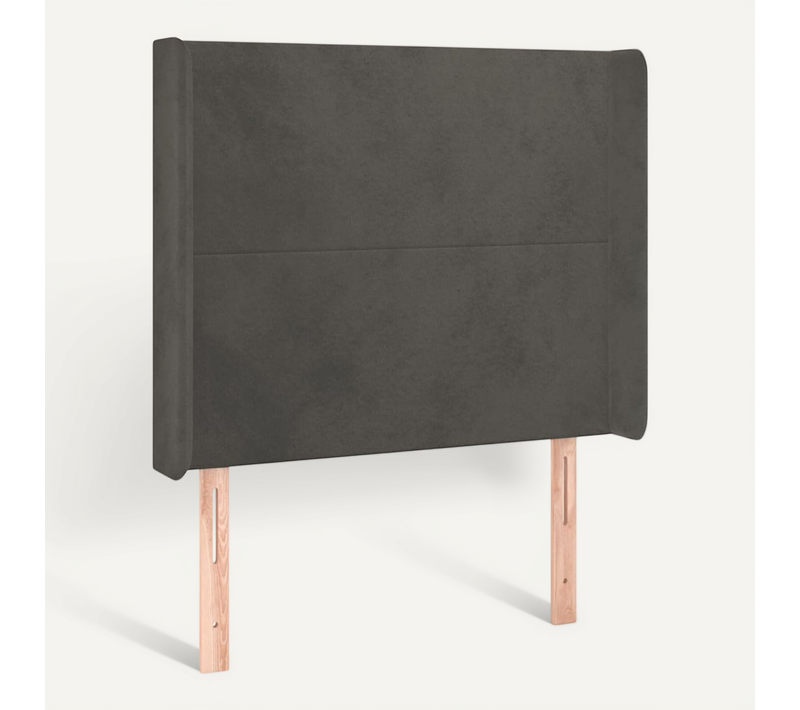 Tête De Lit Avec Oreilles Gris Foncé 103x16x118/128 Cm Velours