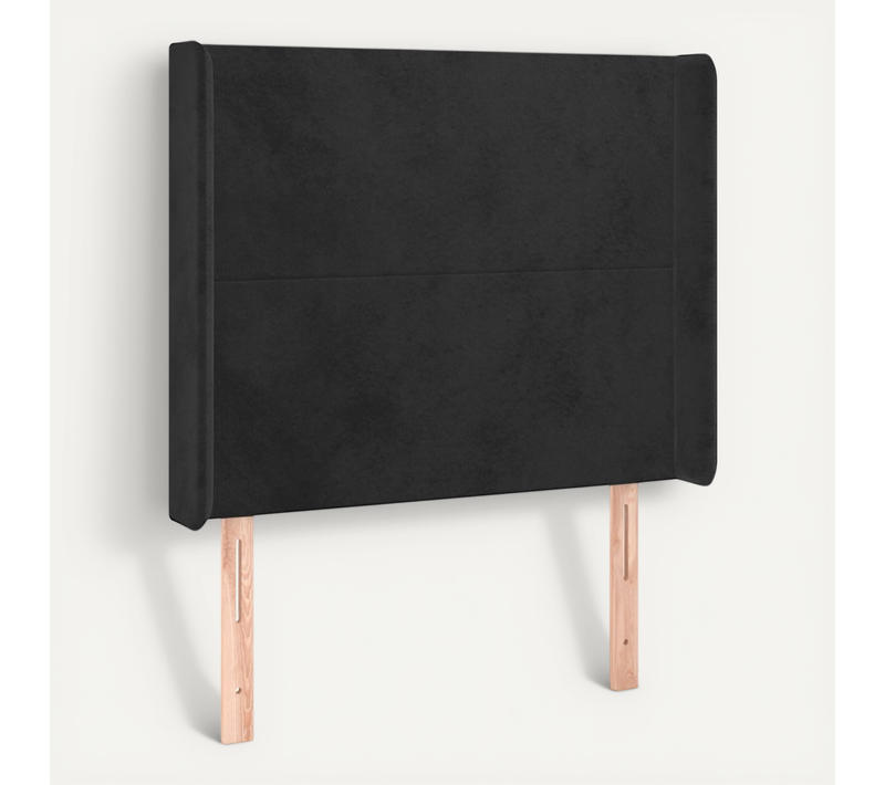 Tête De Lit Avec Oreilles Noir 103x16x118/128 Cm Velours