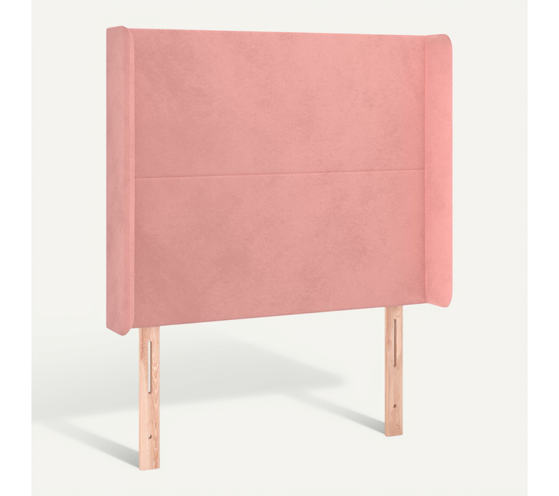 Tête De Lit Avec Oreilles Rose 103x16x118/128 Cm Velours