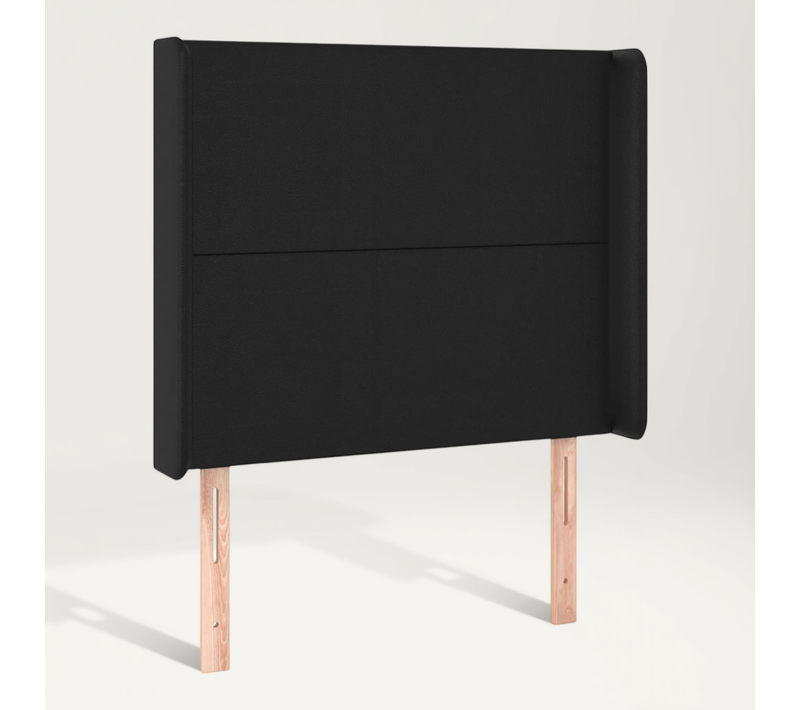 Tête De Lit Avec Oreilles Noir 103x16x118/128 Cm Simili