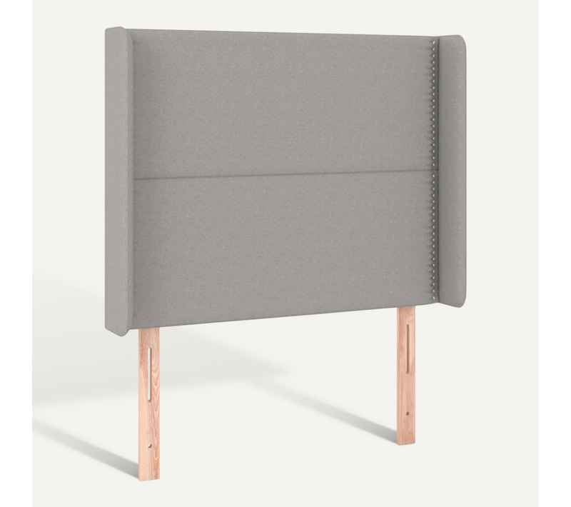 Tête De Lit Avec Oreilles Gris Clair 93x16x118/128 Cm Tissu