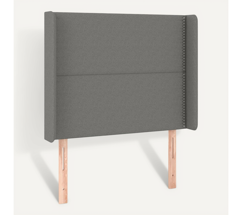 Tête De Lit Avec Oreilles Gris Foncé 93x16x118/128 Cm Tissu