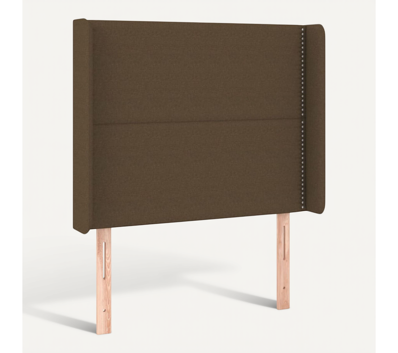 Tête De Lit Avec Oreilles Marron Foncé 93x16x118/128 Cm Tissu