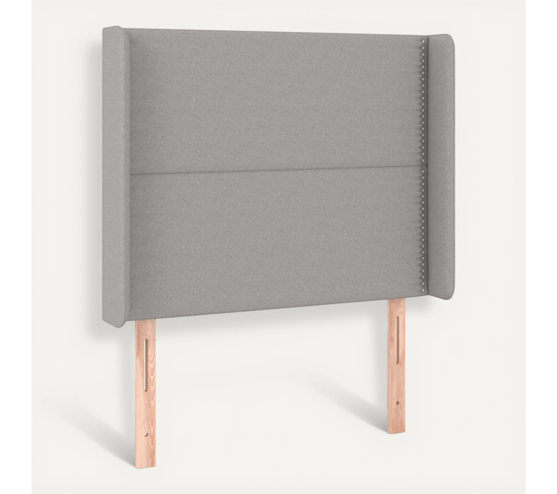 Tête De Lit Avec Oreilles Gris Clair 103x16x118/128 Cm Tissu