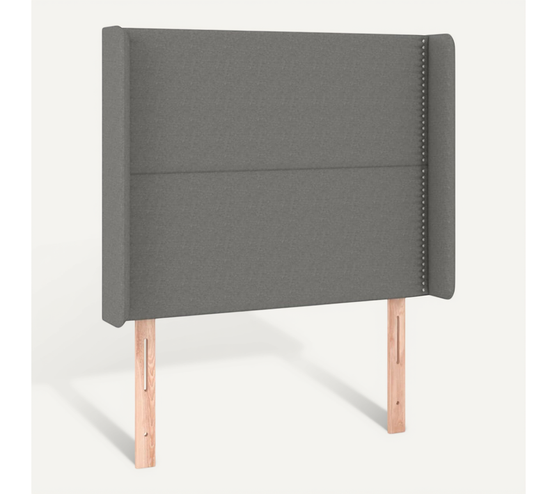 Tête De Lit Avec Oreilles Gris Foncé 103x16x118/128 Cm Tissu