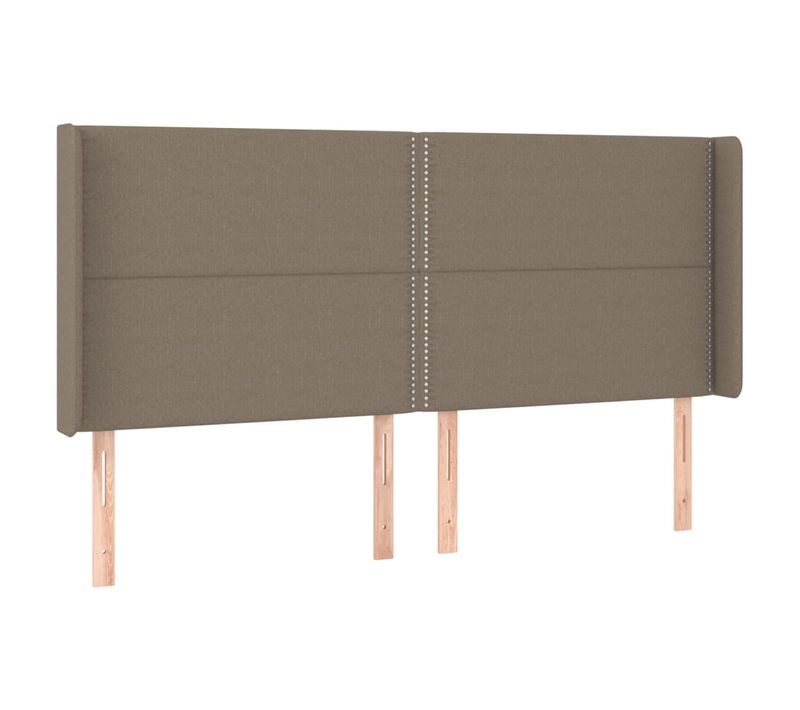 Tête De Lit Avec Oreilles Taupe 203x16x118/128 Cm Tissu