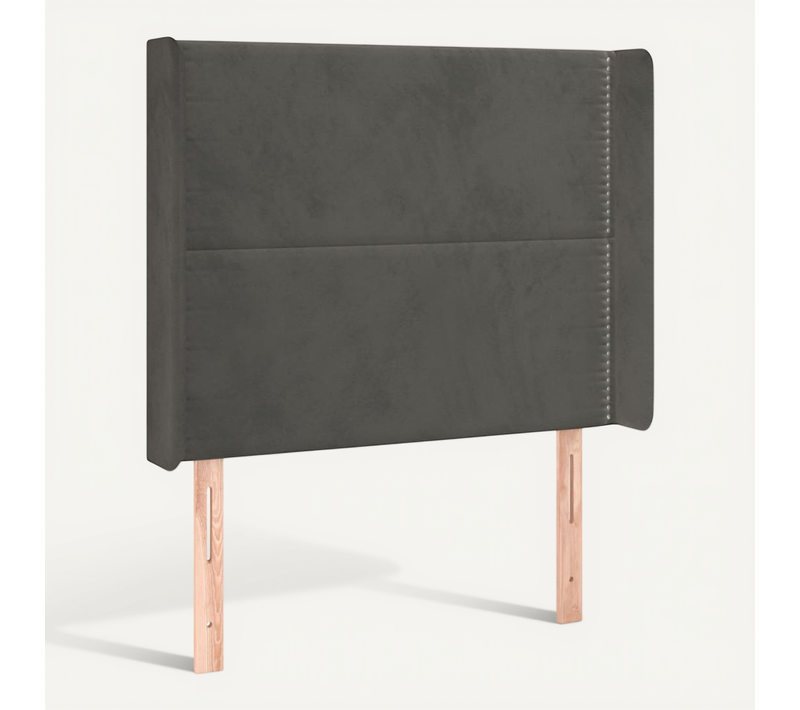 Tête De Lit Avec Oreilles Gris Foncé 83x16x118/128 Cm Velours