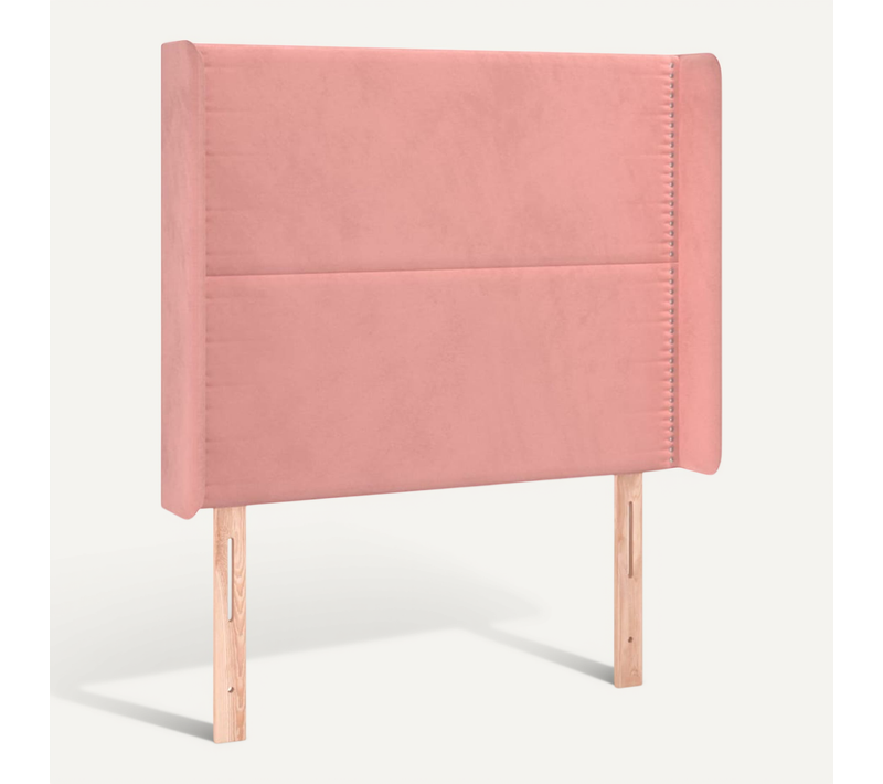 Tête De Lit Avec Oreilles Rose 83x16x118/128 Cm Velours