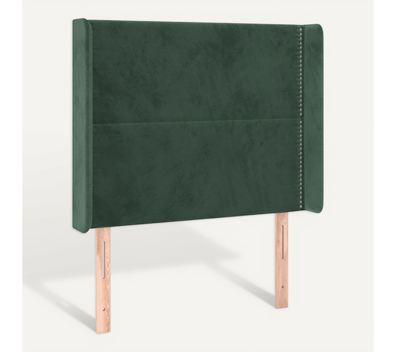Tête De Lit Avec Oreilles Vert Foncé 93x16x118/128 Cm Velours