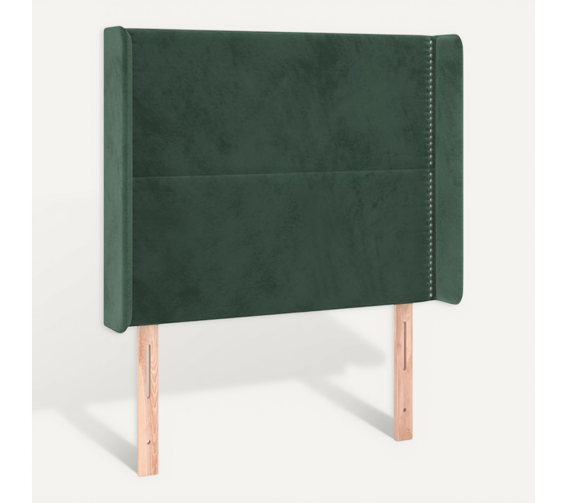 Tête De Lit Avec Oreilles Vert Foncé 103x16x118/128 Cm Velours