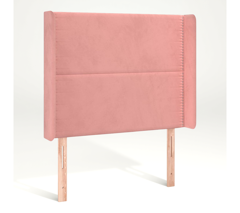 Tête De Lit Avec Oreilles Rose 103x16x118/128 Cm Velours