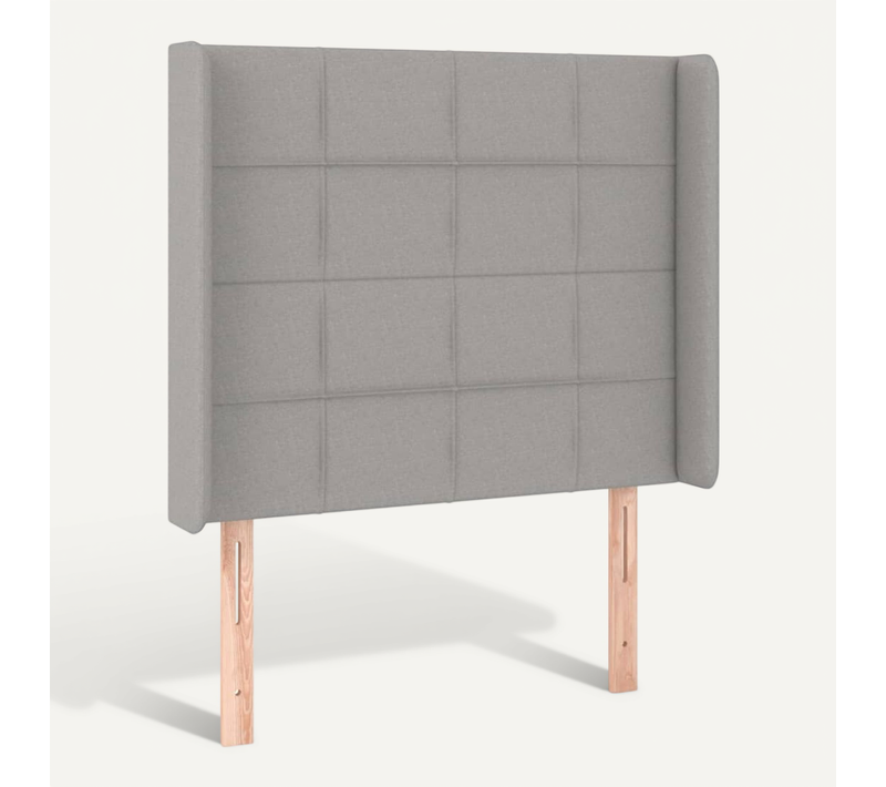 Tête De Lit Avec Oreilles Gris Clair 83x16x118/128 Cm Tissu