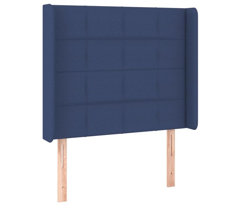 Tête De Lit Avec Oreilles Bleu 83x16x118/128 Cm Tissu