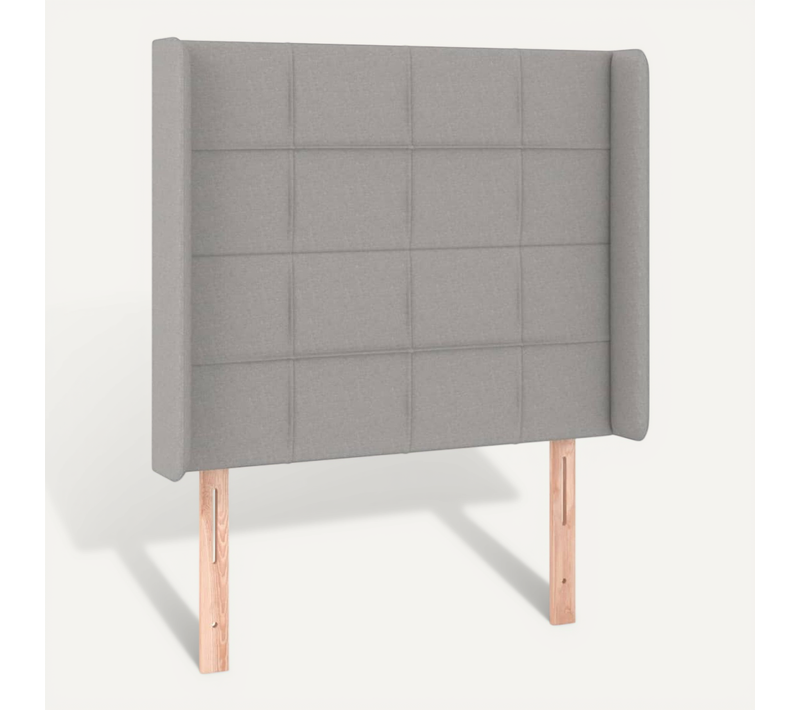Tête De Lit Avec Oreilles Gris Clair 93x16x118/128 Cm Tissu