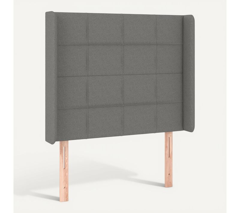 Tête De Lit Avec Oreilles Gris Foncé 93x16x118/128 Cm Tissu