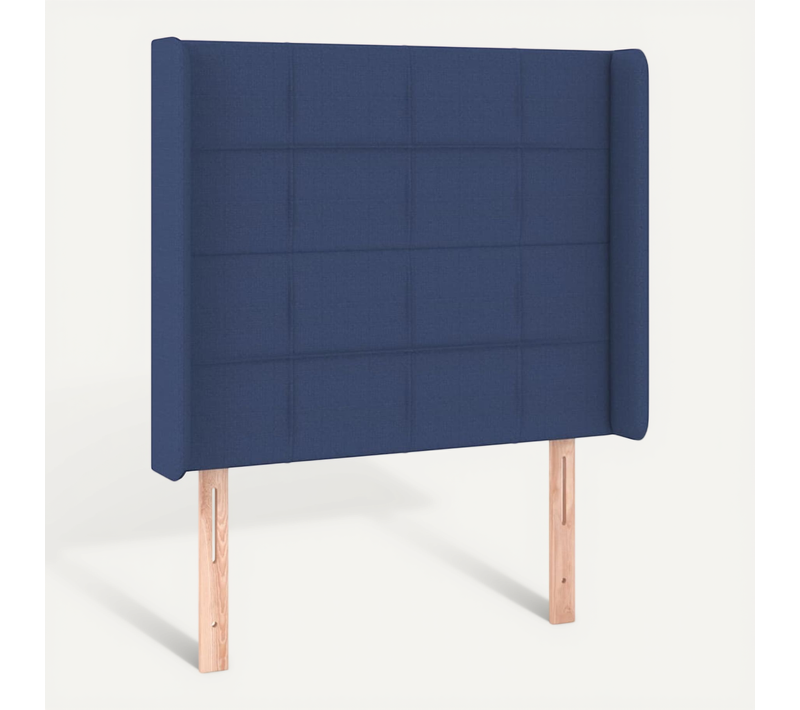 Tête De Lit Avec Oreilles Bleu 93x16x118/128 Cm Tissu