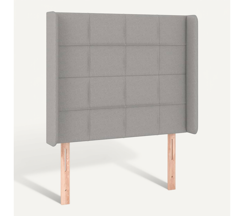 Tête De Lit Avec Oreilles Gris Clair 103x16x118/128 Cm Tissu