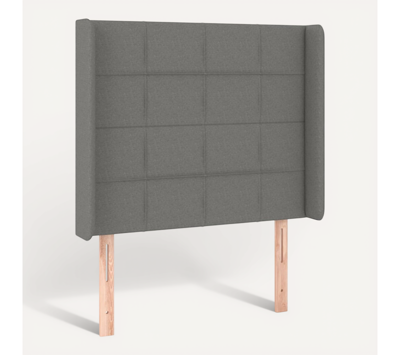 Tête De Lit Avec Oreilles Gris Foncé 103x16x118/128 Cm Tissu