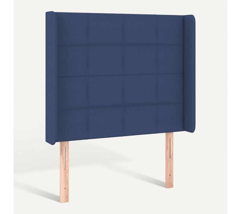 Tête De Lit Avec Oreilles Bleu 103x16x118/128 Cm Tissu